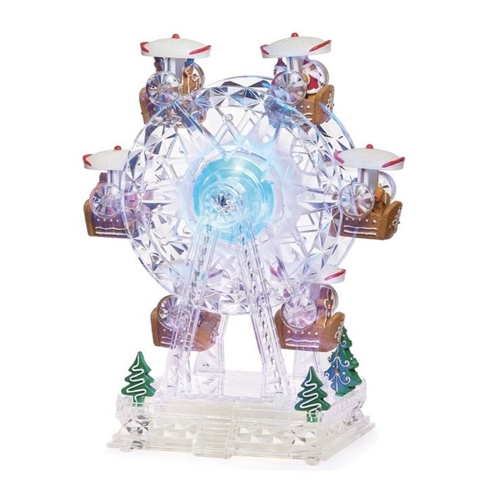 Roman Inc. Amusements Gingerbread Ferris Wheel Lighted Musical Acrylic Led NOB